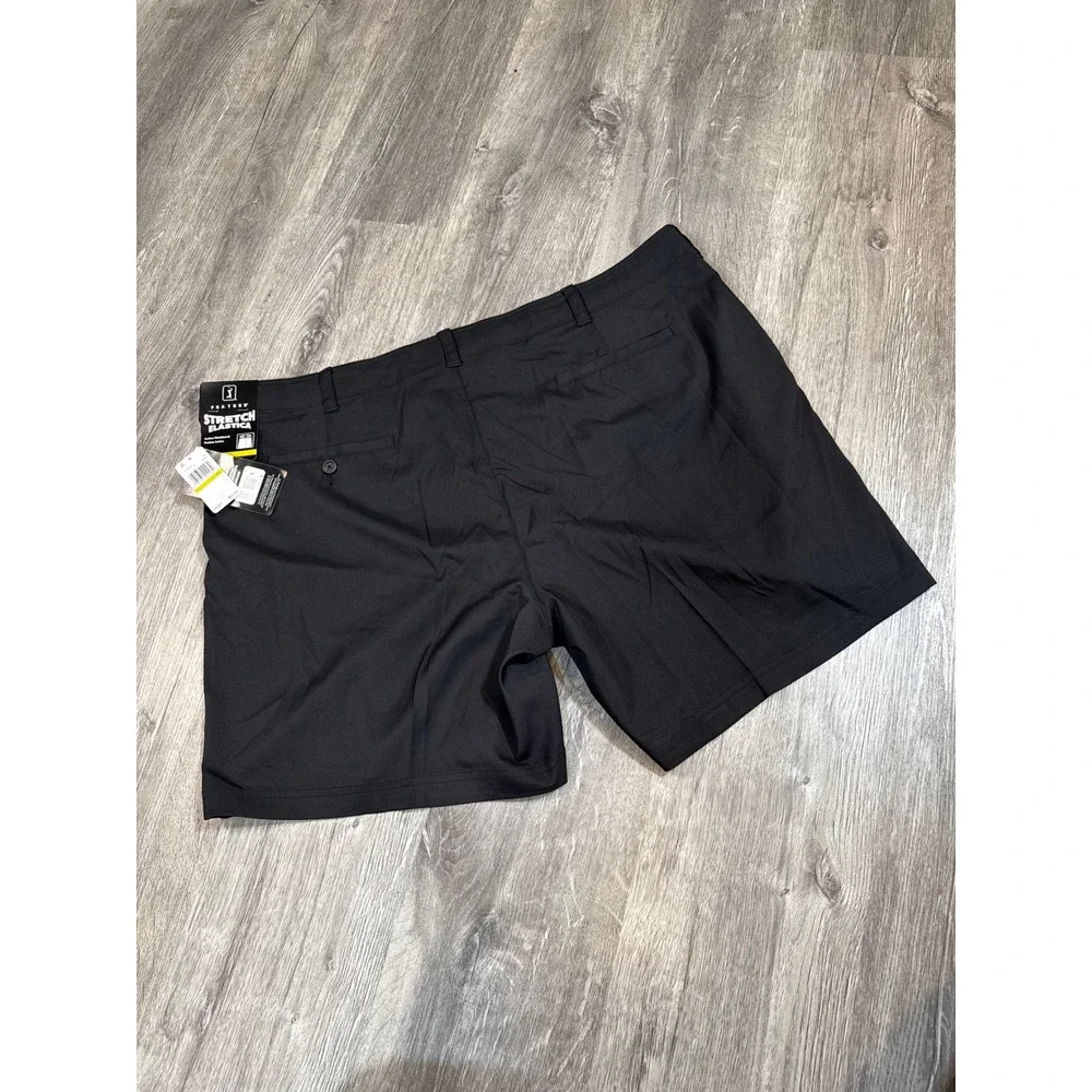 PGA Tour Mens Golf Shorts Caviar Black Active Stretch Waistband Size 44‎ NWT